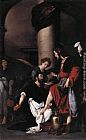 Bernardo Strozzi Wall Art - St Augustine Washing the Feet of Christ